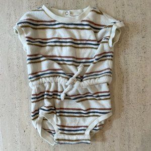 Quincy Mae Striped Terry Romper 0-3M